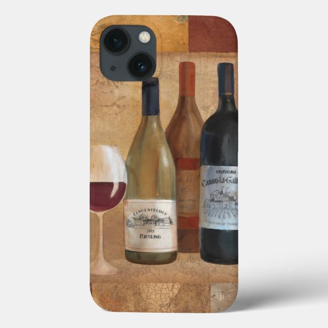 Funda De Case-Mate Para iPhone Botellas de vino de época y vidrio de vino (Reverso)