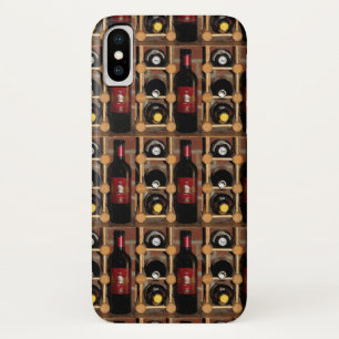 Funda Para iPhone X Botellas de vino rojas y negras en caso del iPhone