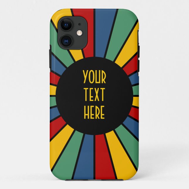 Funda De Case-Mate Para iPhone BOTÓN DE RAYOS I + su foto, texto, monograma (Reverso)