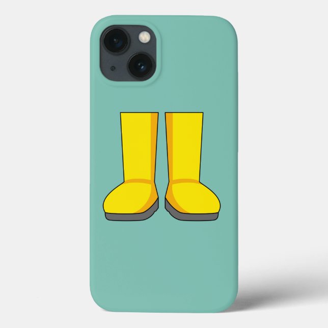 Funda De Case-Mate Para iPhone Bots de lluvia amarilla (Reverso)