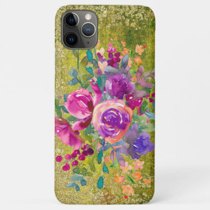 Funda Para iPhone 11 Pro Max Bouquet de flores acuáticas sobre verde rústico