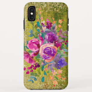 Funda Para iPhone XS Max Bouquet de flores acuáticas sobre verde rústico