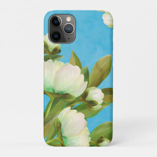 Funda Para iPhone 11 Pro Bouquet floral de peonies blancos