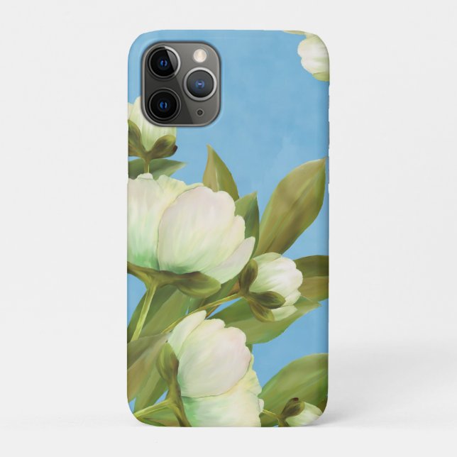 Funda De Case-Mate Para iPhone Bouquet floral de peonies blancos (Reverso)