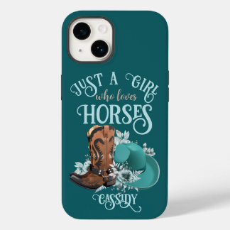 Funda Para iPhone 14 De Case-Mate Bovino vaquero botas gorra Chica Amor caballos nom
