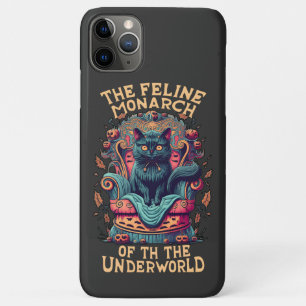 Funda Para iPhone 11 Pro Max Bow al Monarca felino del inframundo Spooky