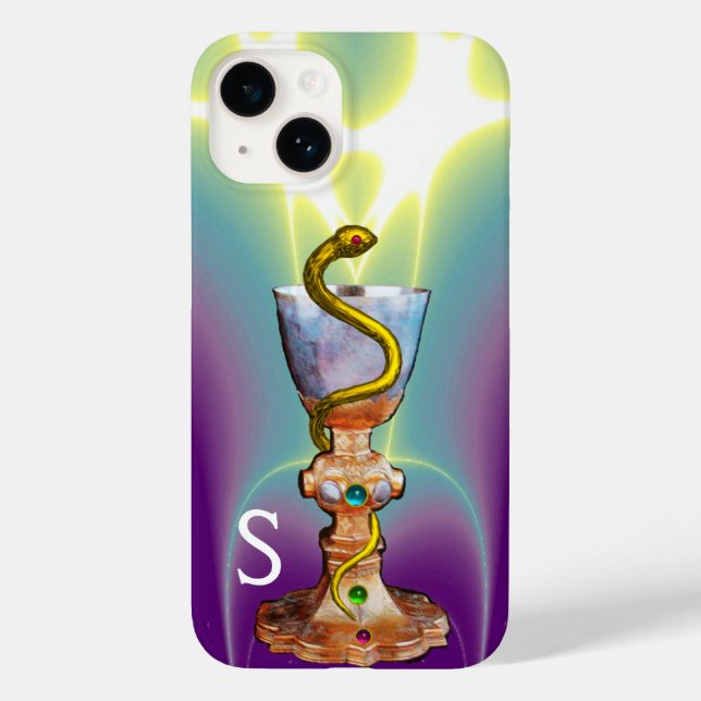 Funda De Case-Mate Para iPhone BOWL DE HYGEIA Medicina, Monograma Farmacéutico Ve (Reverso )