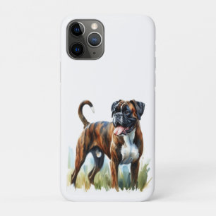Funda Para iPhone 11 Pro Boxer atigrado presentado en Acuarela