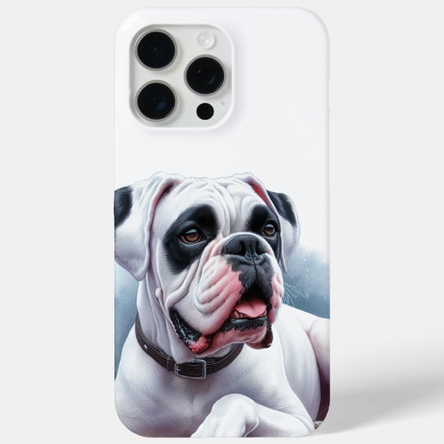 Funda De Case-Mate Para iPhone Boxer Dog Blanco Acuarela (Reverso )