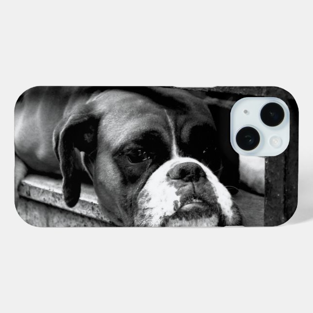 Funda De Case-Mate Para iPhone Boxer Dog En Windowsill Iphcna (Reverso (Horizontal) )