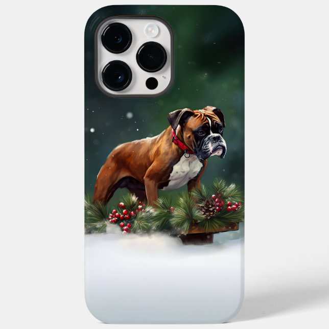 Funda De Case-Mate Para iPhone Boxer Navidad nieve invierno (Reverso )