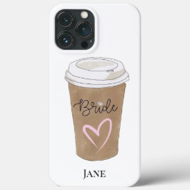 Funda Para iPhone 13 Pro Max Bride Script Coffee Heart Modern