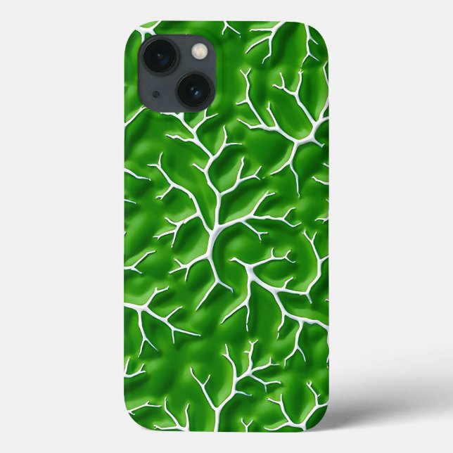 Funda De Case-Mate Para iPhone Bright Green iPhone Case with Vein Pattern (Reverso)