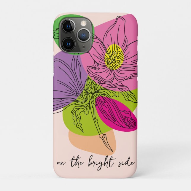 Funda De Case-Mate Para iPhone Bright Hibiscus Flower Line Art (Reverso)