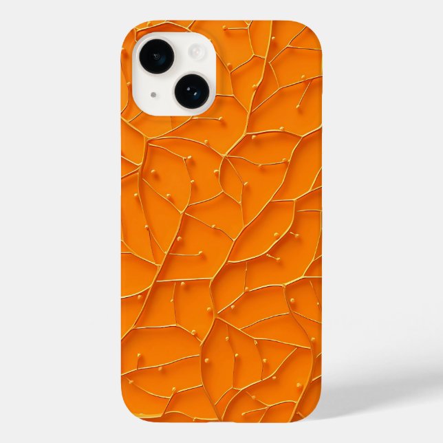 Funda De Case-Mate Para iPhone Bright Orange Pattern Bold iPhone Case (Reverso )