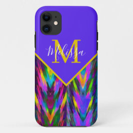 Funda Para iPhone 11 Bright tribal chevron personalized 