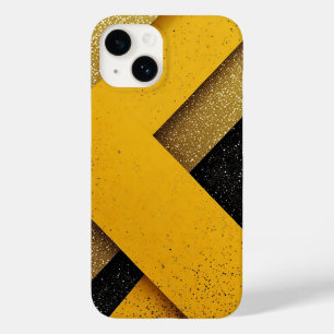 Funda Para iPhone 14 De Case-Mate Brillante Amarillo y Negro Geométrico Abstracto