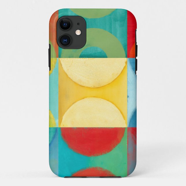 Funda De Case-Mate Para iPhone Brillante arte pop con círculos y plazas (Reverso)