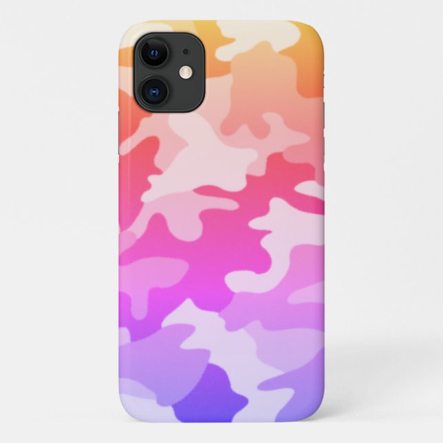 Funda De Case-Mate Para iPhone Brillante camuflaje arcoiris (Reverso)