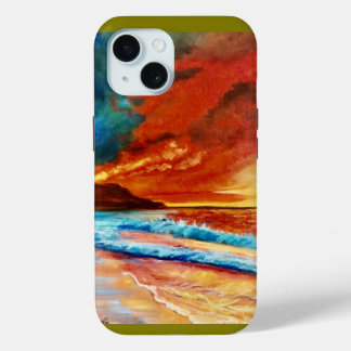 Funda Para iPhone 15 Brillante capa marina tropical