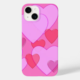 Funda Para iPhone 14 De Case-Mate Brillante corazón San Valentín fondo rosa