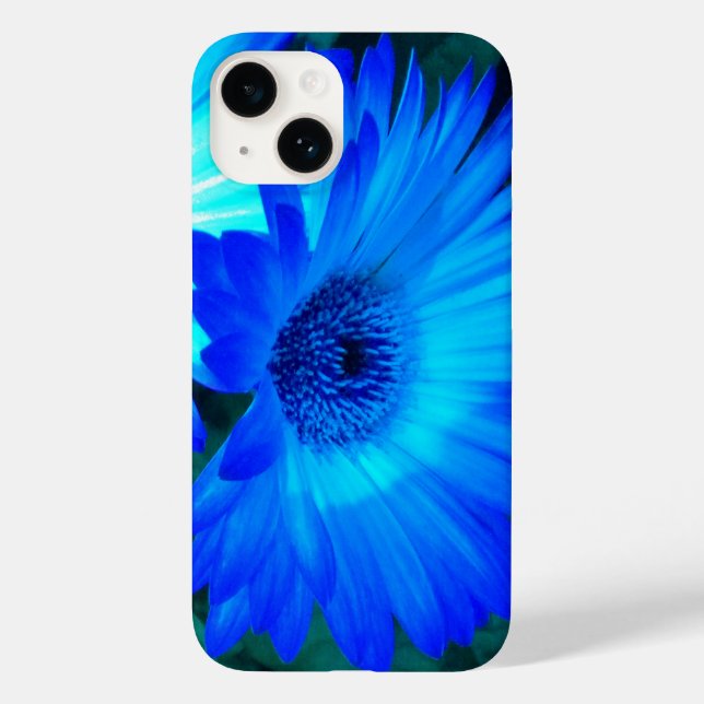 Funda De Case-Mate Para iPhone Brillante Daisy Azul (Reverso )
