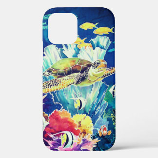 Funda Para iPhone 12 Pro Brillante de peces tropicales de mar verde