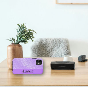 Funda Para iPhone 11 Brillante morado de Relieve metalizado