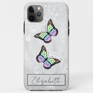 Funda Para iPhone 11 Pro Max Brillantes mariposas arcoiris