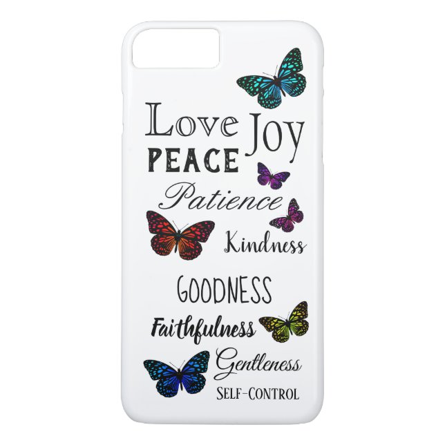 Funda De Case-Mate Para iPhone Brillantes mariposas escrituras cristianas (Reverso)