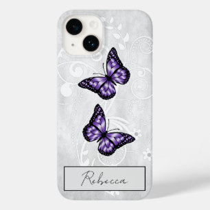 Funda Para iPhone 14 De Case-Mate Brillantes mariposas púrpuras