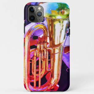 Funda Para iPhone 11 Pro Max Brillantes Reflexiones Tuba Banda de Brass