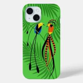 Funda Para iPhone 15 Brillantes y coloridas aves del paraíso