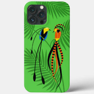 Funda Para iPhone 13 Pro Max Brillantes y coloridas aves del paraíso