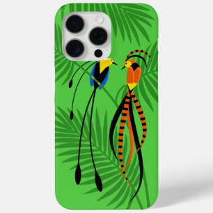 Funda Para iPhone 15 Pro Max Brillantes y coloridas aves del paraíso