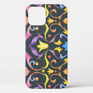 Funda Para iPhone 12 Brillo barroco: Encanto Vintage colorido.