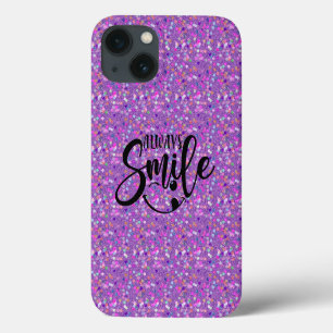 Funda Para iPhone 13 Brillo Brillante Siempre Sonríe - Moderno Único