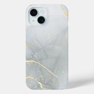 Funda Para iPhone 15 Brillo Chic de Mármol Blanco