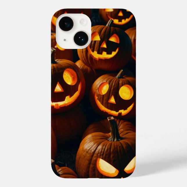 Funda De Case-Mate Para iPhone Brillo de calabaza espeluznante (Reverso )