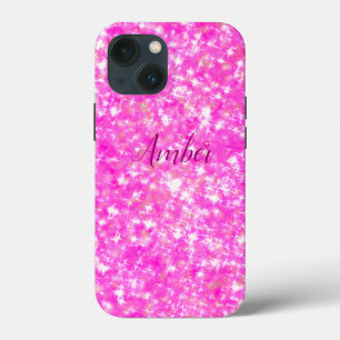 Funda Para iPhone 13 Mini Brillo de purpurina rosa caliente elegante persona