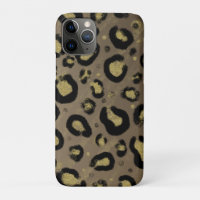 Brillo Dorado Marrón y Estampado de Leopardo y Gue