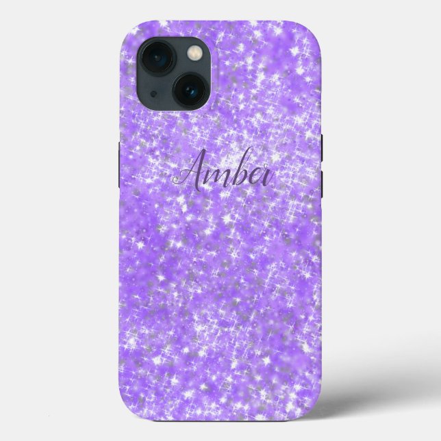 Funda De Case-Mate Para iPhone Brillo Elegante Personalizado Morado (Reverso )
