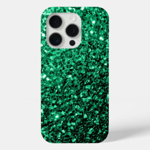 Funda Para iPhone 15 Pro Brillo falso verde esmeralda brillo brillo