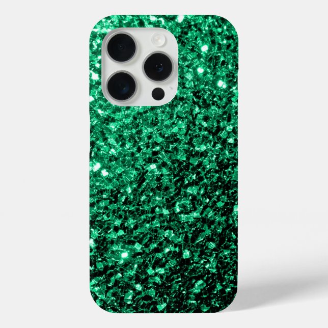 Funda De Case-Mate Para iPhone Brillo falso verde esmeralda brillo brillo  (Reverso )