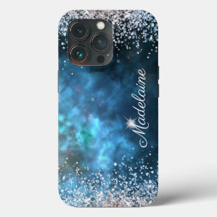Funda Para iPhone 13 Pro Brillo Moderno Femenino Destello Dulces 16 Azul Ma