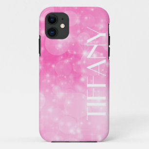 Funda Para iPhone 11 brillo Navidad rosa intenso fiesta de cumpleaños