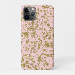 Funda Para iPhone 11 Pro Brillo Rosa y Dorado Glamour Femenino Moderno Salp