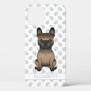 Funda Para iPhone 12 Brindle Bulldog francés / Frenchie Cute Dog & Name