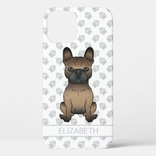 Funda Para iPhone 12 Brindle Bulldog Francés / Frenchie Perro Lindo & N