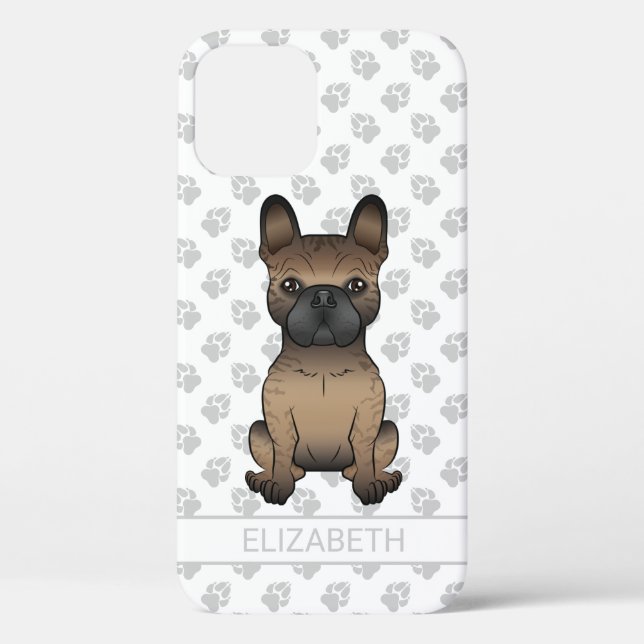 Funda De Case-Mate Para iPhone Brindle Bulldog Francés / Frenchie Perro Lindo & N (Reverso )